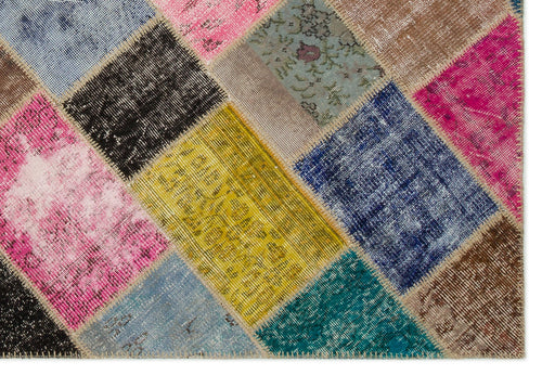 Iskece Bej Patchwork Yün El Dokuma Halısı 160 x 233 Apex Unique