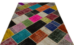 Iskece Bej Patchwork Yün El Dokuma Halısı 160 x 233 Apex Unique