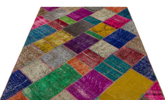 Iskece Bej Patchwork Yün El Dokuma Halısı 160 x 233 Apex Unique