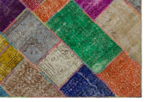 Iskece Bej Patchwork Yün El Dokuma Halısı 160 x 233 Apex Unique