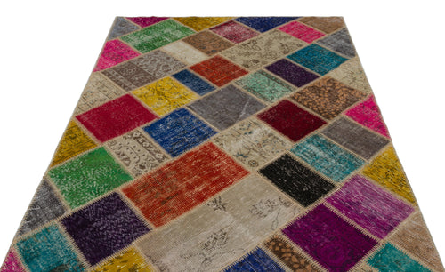 Iskece Bej Patchwork Yün El Dokuma Halısı 160 x 233 Apex Unique