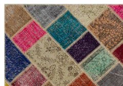 Iskece Bej Patchwork Yün El Dokuma Halısı 160 x 233 Apex Unique