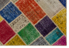 Iskece Bej Patchwork Yün El Dokuma Halısı 160 x 233 Apex Unique