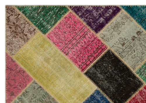 Iskece Bej Patchwork Yün El Dokuma Halısı 160 x 233 Apex Unique