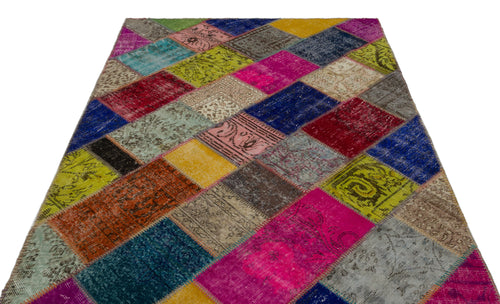 Iskece Bej Patchwork Yün El Dokuma Halısı 160 x 233 Apex Unique