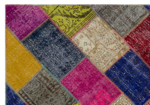 Iskece Bej Patchwork Yün El Dokuma Halısı 160 x 233 Apex Unique