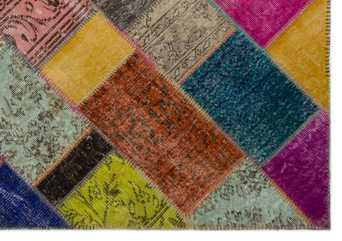 Iskece Bej Patchwork Yün El Dokuma Halısı 160 x 233 Apex Unique