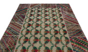 Krem Anadolu Eskitme Geometrik Yün Halı 192x293 - Özel Seri