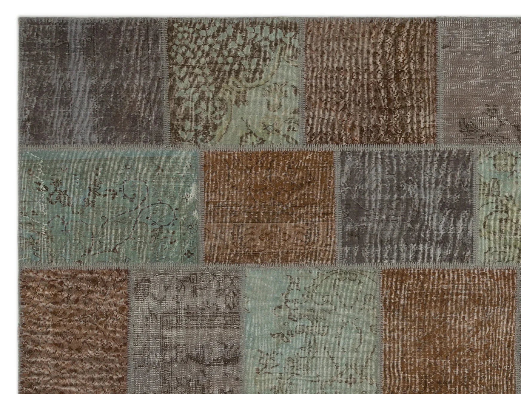 Gri Anadolu Eskitme Modern Yün Halı 274x365 - Özel Seri