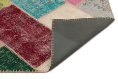 Iskece Bej Patchwork Yün El Dokuma Halısı 161 x 232 Apex Unique