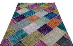 Iskece Bej Patchwork Yün El Dokuma Halısı 160 x 230 Apex Unique