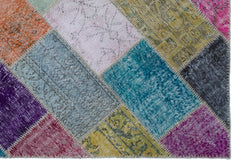 Iskece Bej Patchwork Yün El Dokuma Halısı 160 x 230 Apex Unique