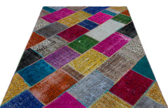 Iskece Bej Patchwork Yün El Dokuma Halısı 160 x 230 Apex Unique