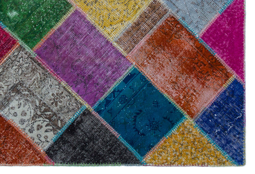 Iskece Bej Patchwork Yün El Dokuma Halısı 160 x 230 Apex Unique