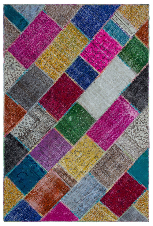 Iskece Bej Patchwork Yün El Dokuma Halısı 160 x 230 Apex Unique