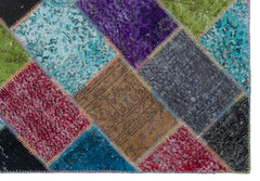 Iskece Bej Patchwork Yün El Dokuma Halısı 160 x 230 Apex Unique