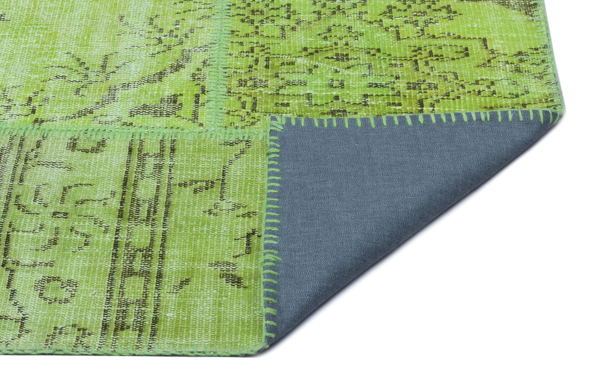 Iskece Yeşil Eskitme Yün El Dokuma Halısı 160 x 230 Apex Unique