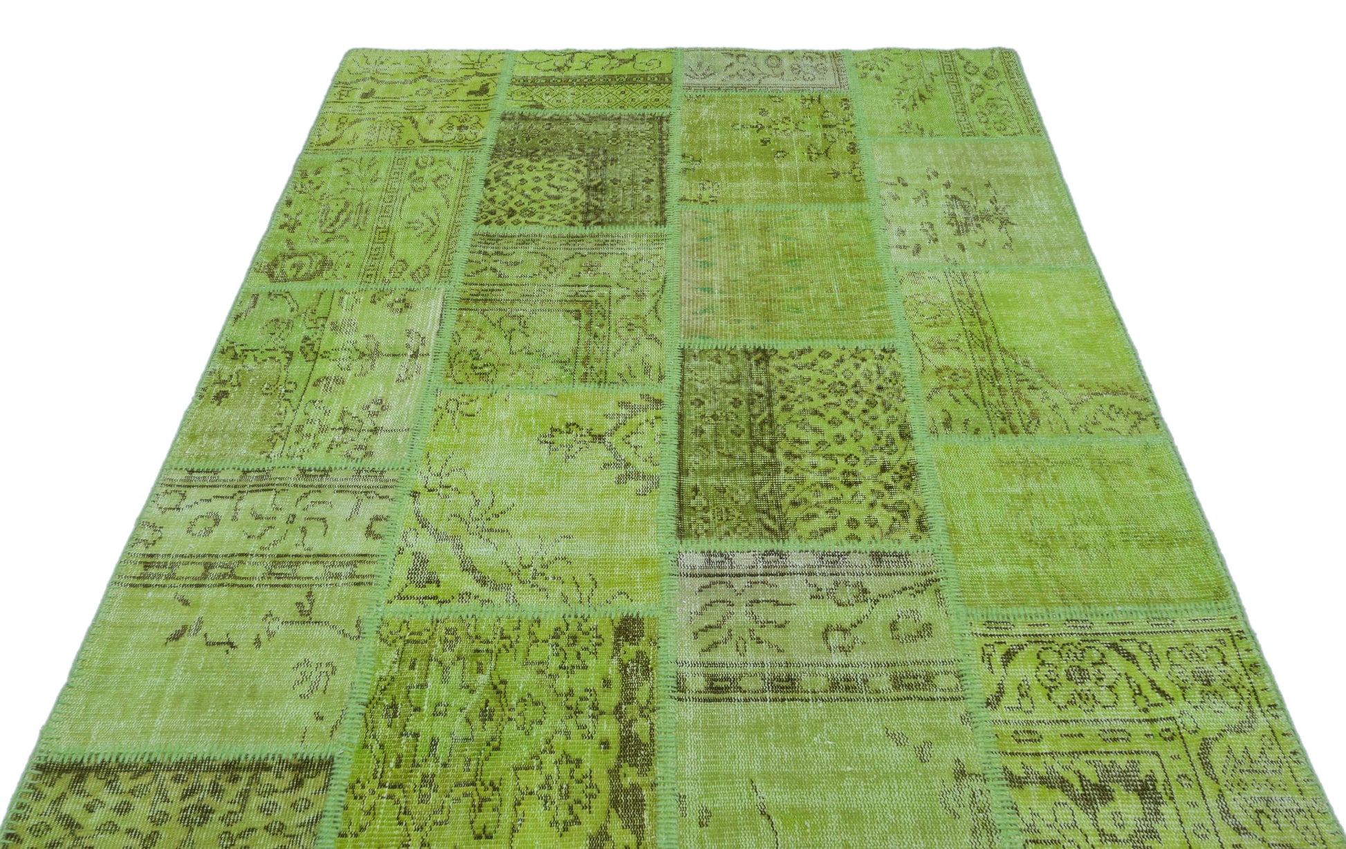 Iskece Yeşil Eskitme Yün El Dokuma Halısı 160 x 230 Apex Unique