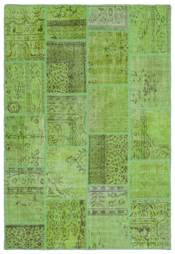 Yeşil Anadolu Bohem Eskitme Yün Halı 160x230 - Özel Seri