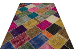 Iskece Bej Patchwork Yün El Dokuma Halısı 160 x 230 Apex Unique