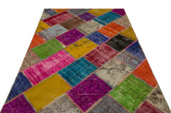 Iskece Bej Patchwork Yün El Dokuma Halısı 160 x 230 Apex Unique