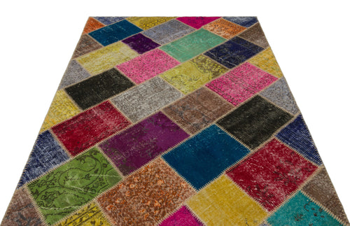 Iskece Bej Patchwork Yün El Dokuma Halısı 160 x 230 Apex Unique