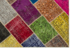 Iskece Bej Patchwork Yün El Dokuma Halısı 160 x 230 Apex Unique