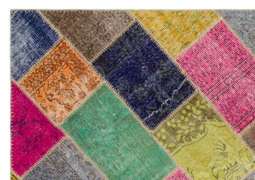 Iskece Bej Patchwork Yün El Dokuma Halısı 160 x 230 Apex Unique