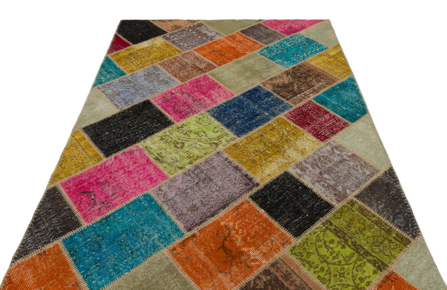 Bej Anadolu Bohem Geometrik Yün Halı 160x230 - Özel Seri