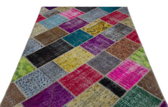 Iskece Bej Patchwork Yün El Dokuma Halısı 160 x 230 Apex Unique