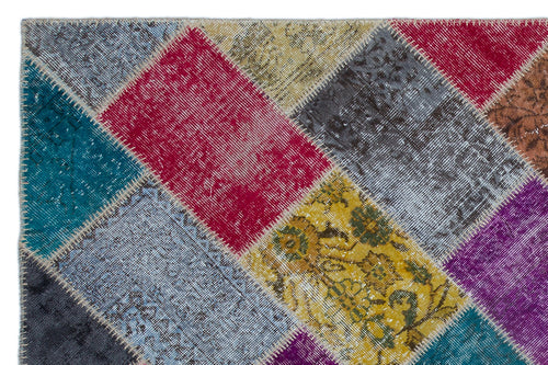 Iskece Bej Patchwork Yün El Dokuma Halısı 160 x 230 Apex Unique