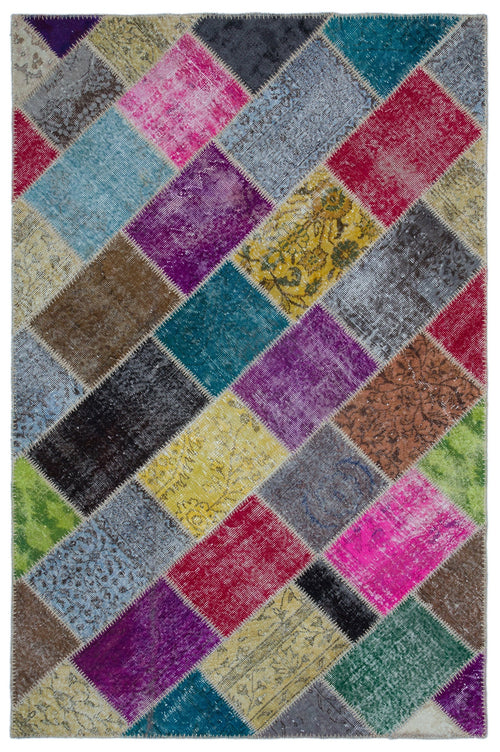 Iskece Bej Patchwork Yün El Dokuma Halısı 160 x 230 Apex Unique