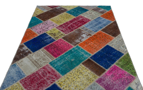 Iskece Bej Patchwork Yün El Dokuma Halısı 160 x 230 Apex Unique