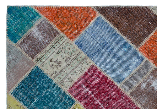 Iskece Bej Patchwork Yün El Dokuma Halısı 160 x 230 Apex Unique