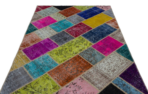 Iskece Bej Patchwork Yün El Dokuma Halısı 160 x 230 Apex Unique