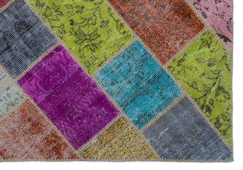 Iskece Bej Patchwork Yün El Dokuma Halısı 160 x 230 Apex Unique