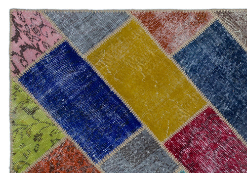 Iskece Bej Patchwork Yün El Dokuma Halısı 160 x 230 Apex Unique