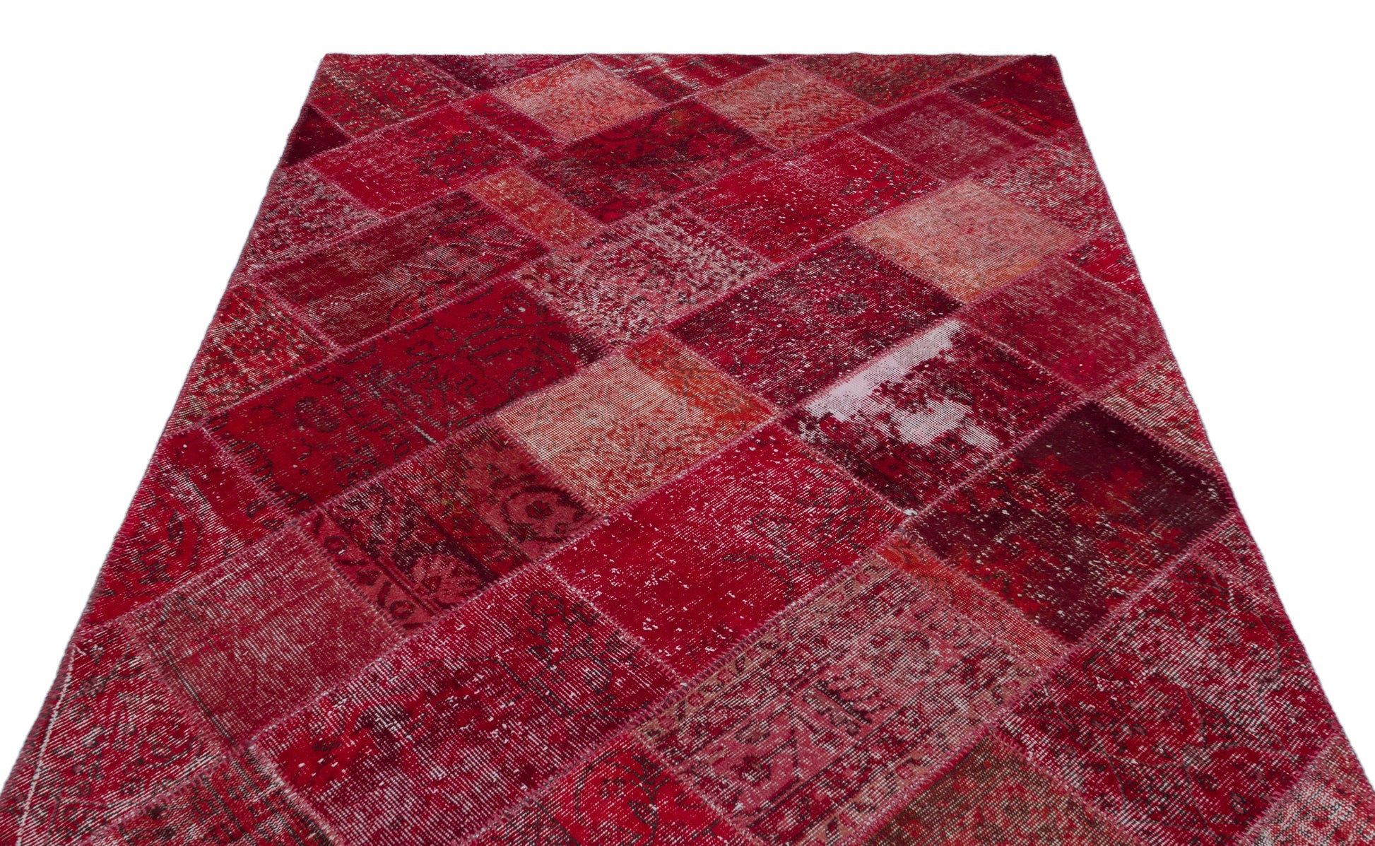 Iskece Kırmızı Eskitme Yün El Dokuma Halısı 160 x 230 Apex Unique