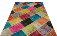 Iskece Bej Patchwork Yün El Dokuma Halısı 160 x 230 Apex Unique