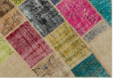 Iskece Bej Patchwork Yün El Dokuma Halısı 160 x 230 Apex Unique