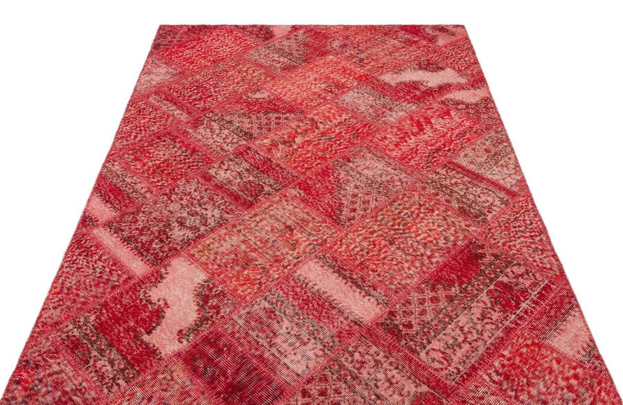 Kırmızı Anadolu Eskitme Vintage Yün Halı 160x230 - Özel Seri