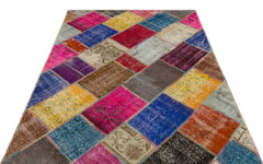 Iskece Bej Patchwork Yün El Dokuma Halısı 160 x 230 Apex Unique