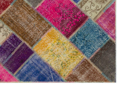 Iskece Bej Patchwork Yün El Dokuma Halısı 160 x 230 Apex Unique