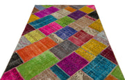 Iskece Bej Patchwork Yün El Dokuma Halısı 160 x 230 Apex Unique