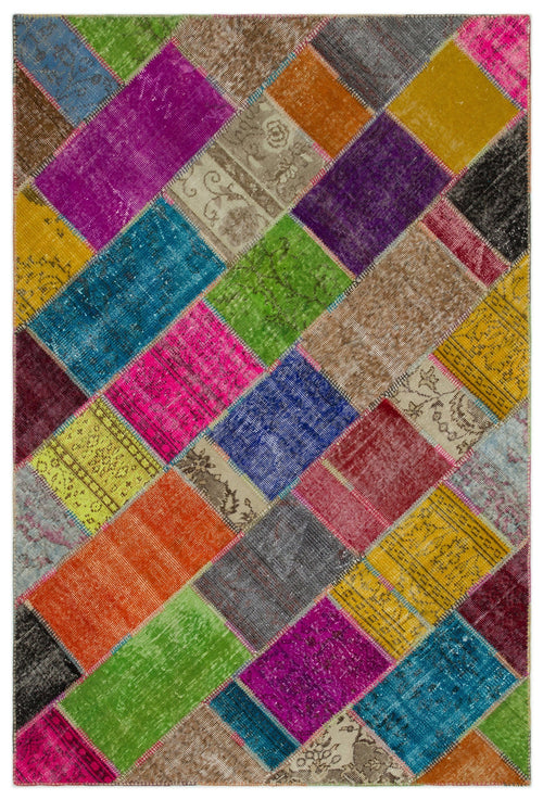 Iskece Bej Patchwork Yün El Dokuma Halısı 160 x 230 Apex Unique