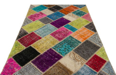 Iskece Bej Patchwork Yün El Dokuma Halısı 160 x 230 Apex Unique