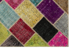 Iskece Bej Patchwork Yün El Dokuma Halısı 160 x 230 Apex Unique