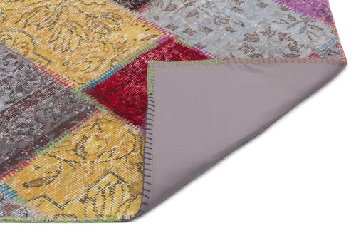 Iskece Bej Patchwork Yün El Dokuma Halısı 160 x 230 Apex Unique