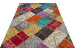 Iskece Bej Patchwork Yün El Dokuma Halısı 160 x 230 Apex Unique