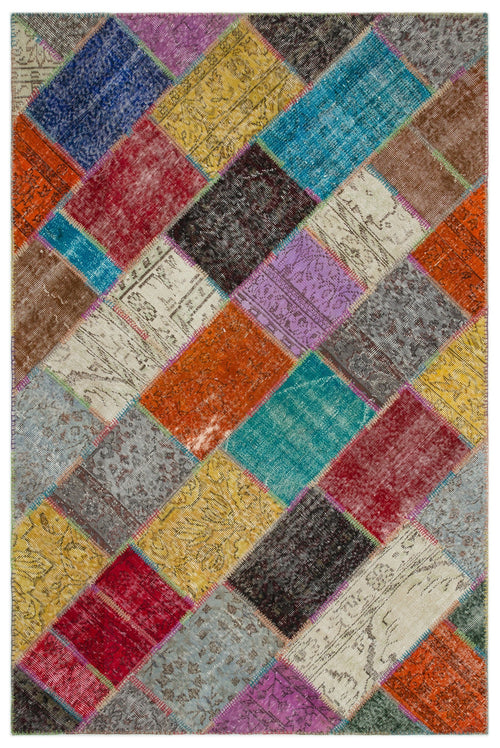 Iskece Bej Patchwork Yün El Dokuma Halısı 160 x 230 Apex Unique